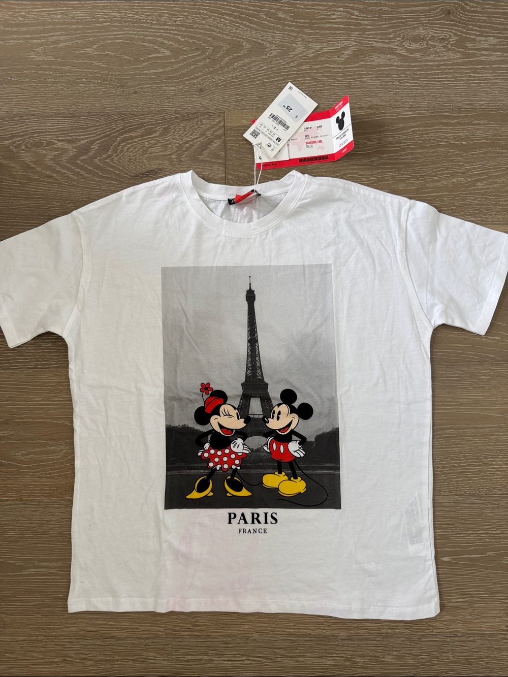 Disney White Kids Mickey & Minnie Paris Eiffel Graphic Tee